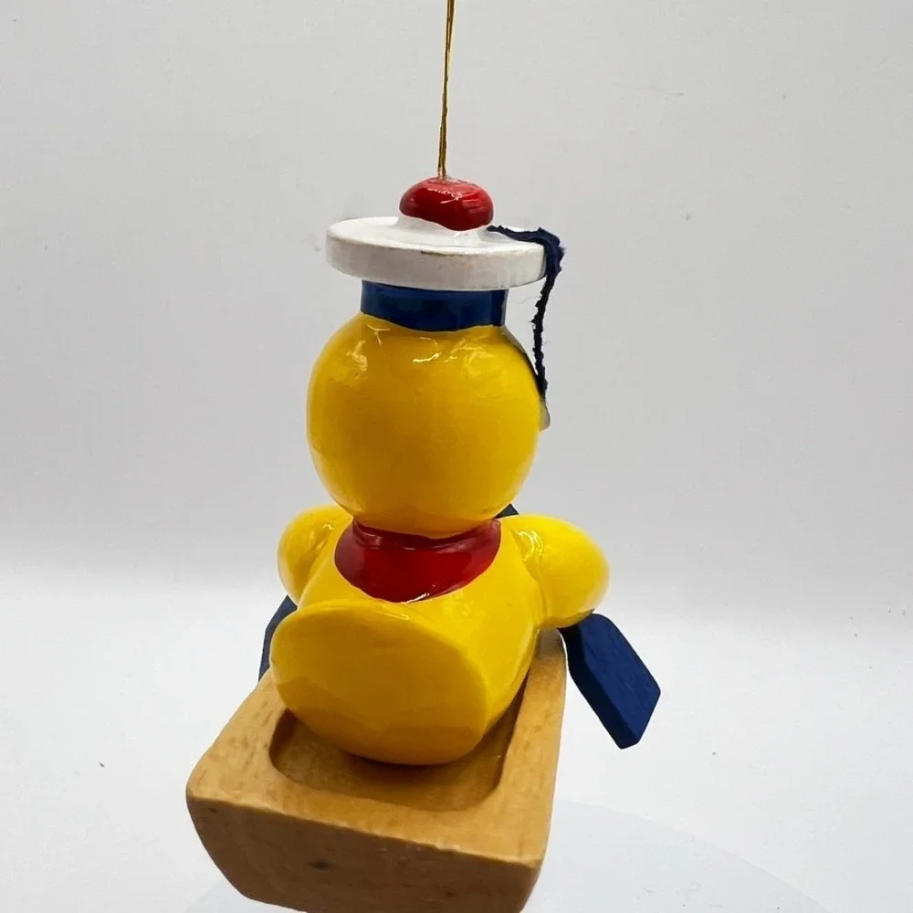 MINT Vtg 1984 Erzgebirge Germany Ornament Ducks Boat Toy Hand Painted Wood